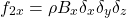 \[ f_{2x} = \rho B_x \delta_x \delta_y \delta_z \]