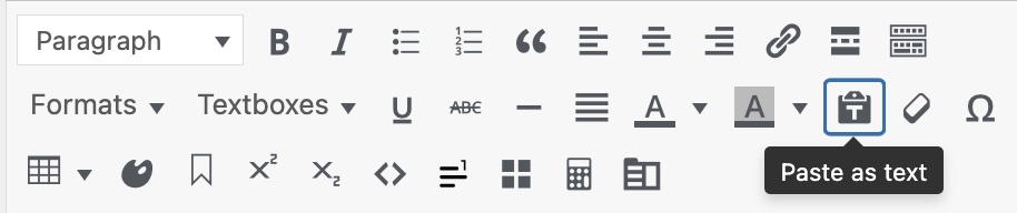 Editor toolbar