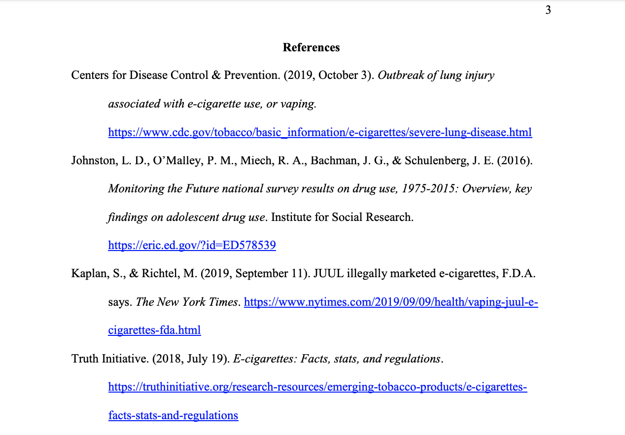 references research example