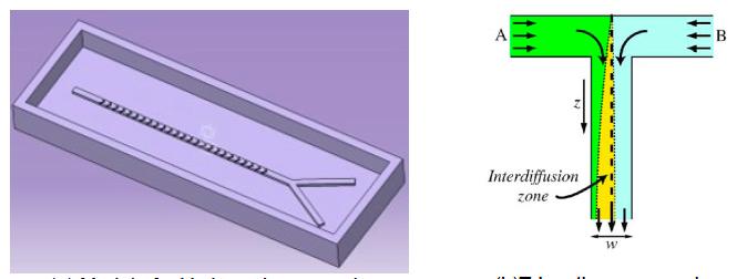 Figure 5.1 Different types of macro-mixer: a. Y-junction, b. T-junction)