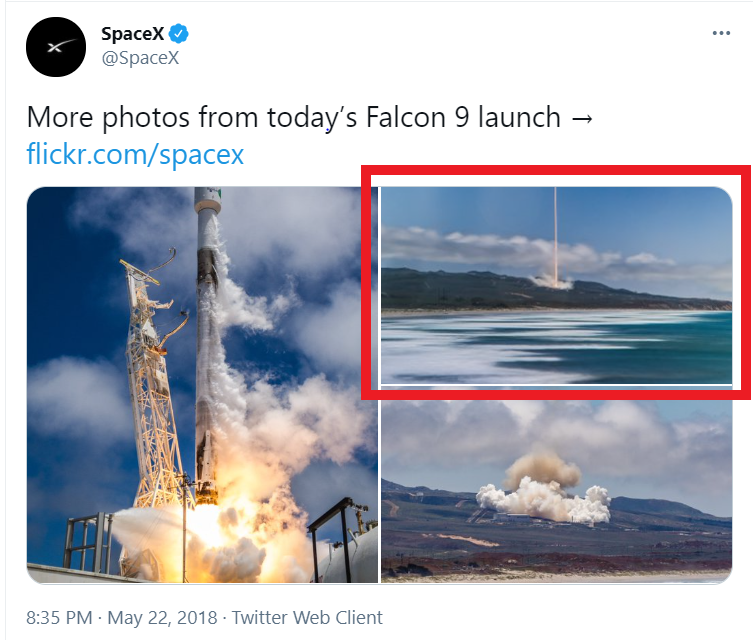 Tweet from SpaceX shows one of the supposed laser images is actually a rocket launch