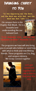 Infographic describing the various christian groups on campus.
