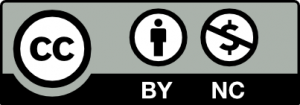 An image depicting one of the options for Creative Commons Licensing. Each designation appears in a box with the letters CC for Creative Commons inside a circle on the left, followed by an icon of a person in a circle to indicate attribution, followed by, where applicable, another symbol in a circle indicating additional restrictions on using the Creative Commons materials. This image includes the icon of a person inside a circle, indicating that the user must attribute the work to the creator. This image also contains a strikethrough dollar sign inside a circle, indicating that the user may not profit from sharing the licensed material.