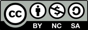 An image depicting one of the options for Creative Commons Licensing. Each designation appears in a box with the letters CC for Creative Commons inside a circle on the left, followed by an icon of a person in a circle to indicate attribution, followed by, where applicable, another symbol in a circle indicating additional restrictions on using the Creative Commons materials. This image includes the icon of a person inside a circle, indicating that the user must attribute the work to the creator. This image also contains a strikethrough dollar sign inside a circle, indicating that the user may not profit from sharing the licensed material. However, this image also includes the circular arrow inside a circle, indicating that the user may distribute, remix, adapt, and build upon the material in any medium or format, as long as attribution is made and no profit occurs.
