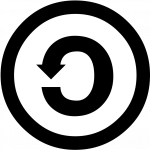 A circular arrow inside a circle.